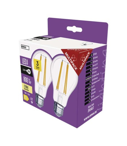 Żarówka LED Filament A60 5,9W E27 ciepła biel EMOS ZF5140.2
