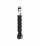 Przedłużacz 2 m / 5 gniazd / z wyłącznikiem / czarny / PVC / 1 mm2 EMOS PC1512