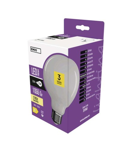 Żarówka E27 7,8W LED Filament G95 ciepła biel EMOS ZF2150