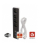GoSmart Przedłużacz 2 m / 4 gniazdka / z wyłącznikiem / PCV / z USB i Wi-Fi / 1,5 mm2 EMOS P1412ST