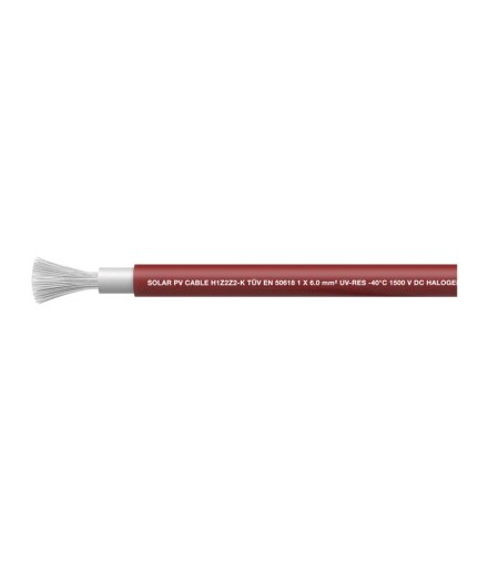 Kabel solarny PV H1Z2Z2 czerwona 6mm, 500 m EMOS S9404