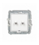 ICON Łącznik zwierny podwójny w stylu amerykańskim (dwa klawisze bez piktogramów, wspólne zasilanie) biały Karlik IWPUS-44.1