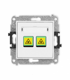 ICON Gniazdo światłowodowe optyczne podwójne biały Karlik IGOP-2