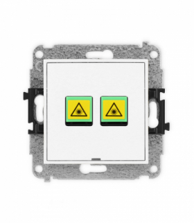 ICON Gniazdo światłowodowe optyczne podwójne, bez pola opisowego biały Karlik IGOPBO-2
