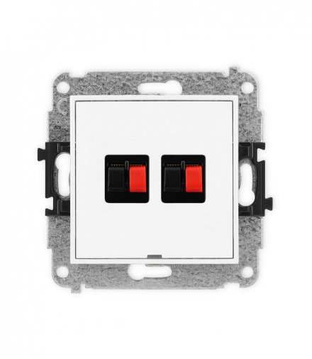 ICON Gniazdo głośnikowe podwójne, bez pola opisowego biały Karlik IGGBO-2