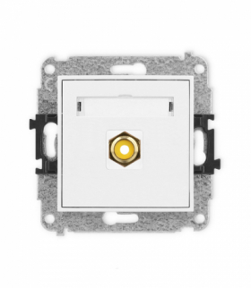 ICON Gniazdo pojedyncze RCA (typu cinch - żółty, pozłacany) biały Karlik IGRCA-1