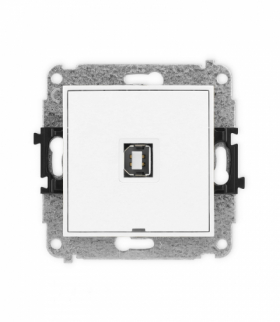ICON Gniazdo pojedyncze USB A-B 2.0, bez pola opisowego biały Karlik IGUSBBO-3