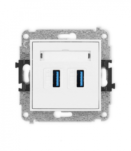 ICON Gniazdo podwójne 2xUSB A-A 3.0 biały Karlik IGUSB-6