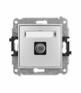 ICON Gniazdo antenowe pojedyncze TV srebrny metalik Karlik 7IGTV-1