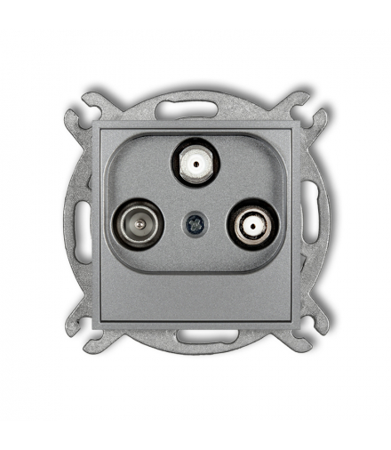 ICON Gniazdo antenowe abonenckie 2 wyjścia SAT + TV srebrny metalik Karlik 7IGSN