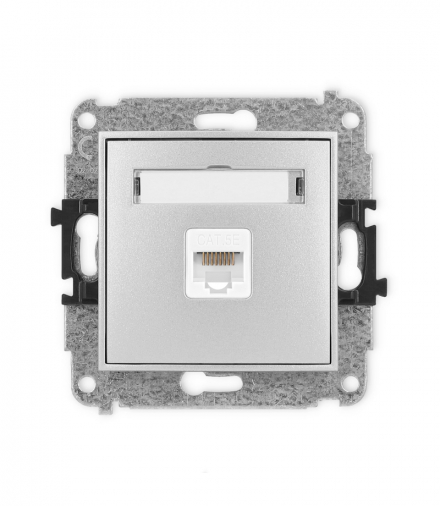 ICON Gniazdo komputerowe 1xRJ45, kat. 5e, 8-stykowy srebrny metalik Karlik 7IGK-1