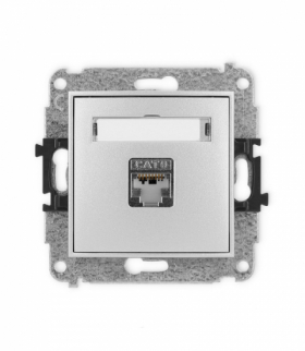 ICON Gniazdo komputerowe 1xRJ45, kat. 5e, ekranowane, 8-stykowy srebrny metalik Karlik 7IGK-1e