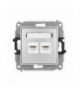 ICON Gniazdo komputerowe 2xRJ45, kat. 5e, 8-stykowy srebrny metalik Karlik 7IGK-2