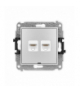 ICON Gniazdo komputerowe 2xRJ45, kat. 5e, 8-stykowy, bez pola opisowego srebrny metalik Karlik 7IGKBO-2