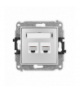 ICON Gniazdo komputerowe 2xRJ45, kat. 6, 8-stykowy srebrny metalik Karlik 7IGK-4