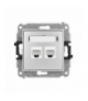 ICON Gniazdo komputerowe 2xRJ45, kat. 6A, 8-stykowy srebrny metalik Karlik 7IGK-8