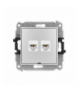 ICON Gniazdo komputerowe 2xRJ45, kat. 6A, 8-stykowy, bez pola opisowego srebrny metalik Karlik 7IGKBO-8