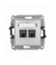 ICON Gniazdo komputerowe 2xRJ45, kat. 8, ekranowane, 8-stykowy srebrny metalik Karlik 7IGK-12