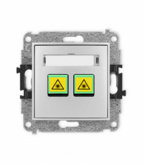 ICON Gniazdo światłowodowe optyczne podwójne srebrny metalik Karlik 7IGOP-2