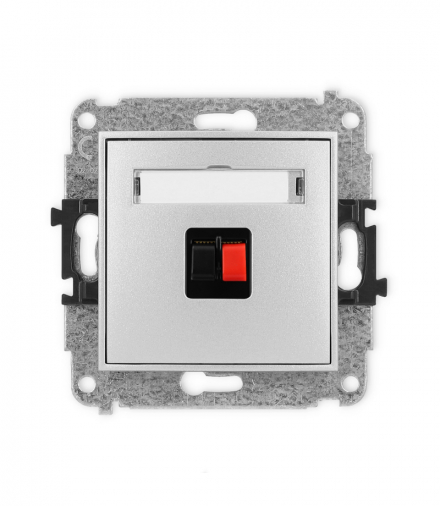 ICON Gniazdo głośnikowe pojedyncze srebrny metalik Karlik 7IGG-1