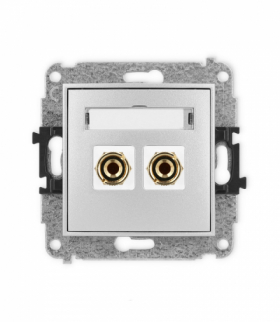 ICON Gniazdo głośnikowe pojedyncze (typu banan - czerwony i czarny, pozłacany, 4 mm2, do lutowania) srebrny metalik Karlik 7IGG-3