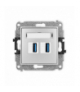 ICON Gniazdo podwójne 2xUSB A-A 3.0 srebrny metalik Karlik 7IGUSB-6