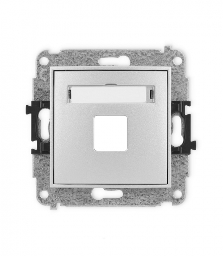 ICON Gniazdo antenowe multimedialne pojedyncze bez modułu (standard Keystone) srebrny metalik Karlik 7IGM-1P