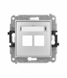 ICON Gniazdo antenowe multimedialne podwójnego bez modułu (standard Keystone) srebrny metalik Karlik 7IGM-2P