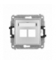 ICON Gniazdo antenowe multimedialne podwójnego bez modułu (standard Keystone) srebrny metalik Karlik 7IGM-2P