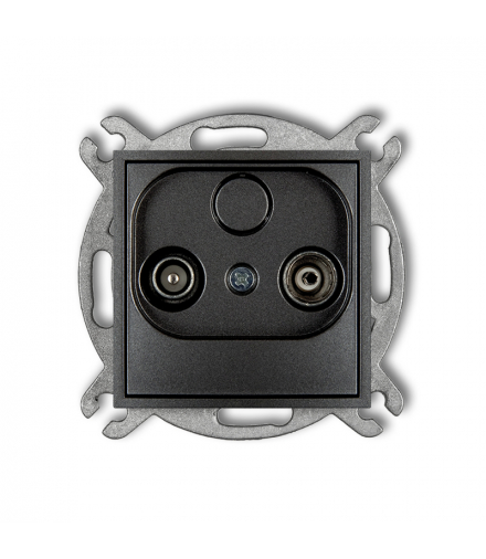 ICON Gniazdo antenowe abonenckie RTV przelotowego 15dB grafitowy Karlik 11IG15P