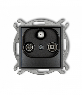 ICON Gniazdo antenowe abonenckie RTV-SAT przelotowego 10dB grafitowy Karlik 11IGSP