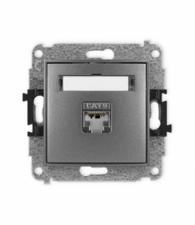 ICON Gniazdo komputerowe 1xRJ45, kat. 5e, ekranowane, 8-stykowy grafitowy Karlik 11IGK-1e