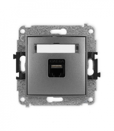 ICON Gniazdo komputerowe 1xRJ45, kat. 6A, 8-stykowy grafitowy Karlik 11IGK-7