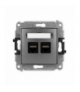 ICON Gniazdo komputerowe 2xRJ45, kat. 6A, 8-stykowy grafitowy Karlik 11IGK-8
