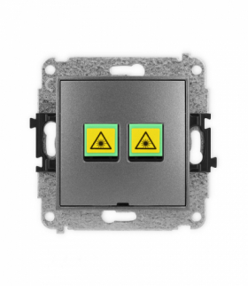 ICON Gniazdo światłowodowe optyczne podwójne, bez pola opisowego grafitowy Karlik 11IGOPBO-2