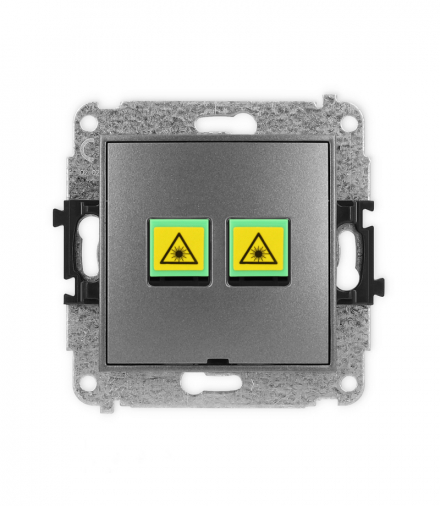 ICON Gniazdo światłowodowe optyczne podwójne, bez pola opisowego grafitowy Karlik 11IGOPBO-2