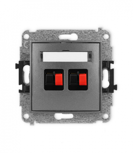 ICON Gniazdo głośnikowe podwójne grafitowy Karlik 11IGG-2