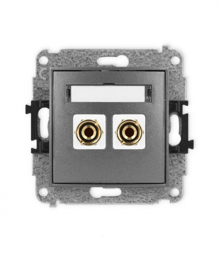 ICON Gniazdo głośnikowe pojedyncze (typu banan - czerwony i czarny, pozłacany, 4 mm2, do lutowania) grafitowy Karlik 11IGG-3