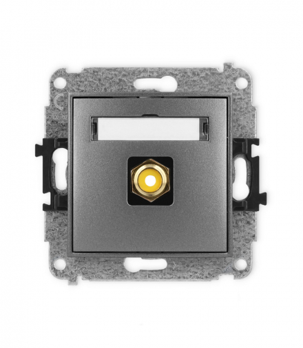 ICON Gniazdo pojedyncze RCA (typu cinch - żółty, pozłacany) grafitowy Karlik 11IGRCA-1