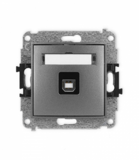ICON Gniazdo pojedyncze USB A-B 2.0 grafitowy Karlik 11IGUSB-3