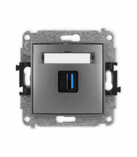 ICON Gniazdo pojedyncze 1xUSB A-A 3.0 grafitowy Karlik 11IGUSB-5