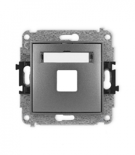 ICON Gniazdo antenowe multimedialne pojedyncze bez modułu (standard Keystone) grafitowy Karlik 11IGM-1P