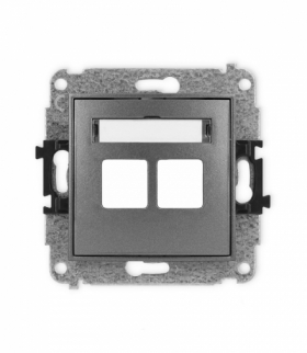 ICON Gniazdo antenowe multimedialne podwójnego bez modułu (standard Keystone) grafitowy Karlik 11IGM-2P