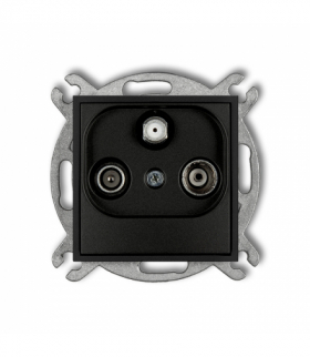 ICON Gniazdo antenowe abonenckie RTV-SAT przelotowego 10dB czarny mat Karlik 12IGSP