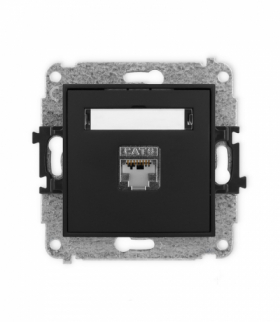 ICON Gniazdo komputerowe 1xRJ45, kat. 5e, ekranowane, 8-stykowy czarny mat Karlik 12IGK-1e