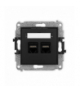 ICON Gniazdo komputerowe 2xRJ45, kat. 6A, 8-stykowy czarny mat Karlik 12IGK-8