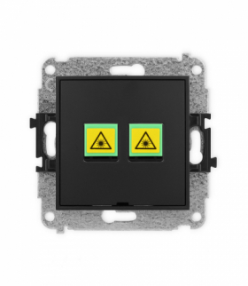 ICON Gniazdo światłowodowe optyczne podwójne, bez pola opisowego czarny mat Karlik 12IGOPBO-2