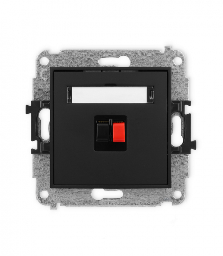 ICON Gniazdo głośnikowe pojedyncze czarny mat Karlik 12IGG-1