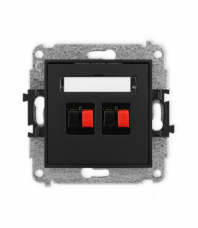 ICON Gniazdo głośnikowe podwójne czarny mat Karlik 12IGG-2