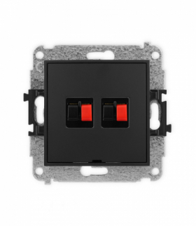 ICON Gniazdo głośnikowe podwójne, bez pola opisowego czarny mat Karlik 12IGGBO-2